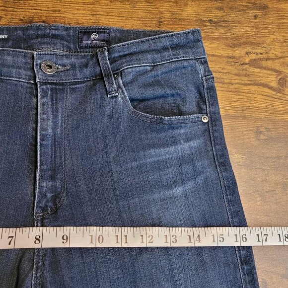 AG Adriano Goldschmeid Jeans 29 R Farrah High Rise Skinny Medium Dark Wash - Picture 7 of 10